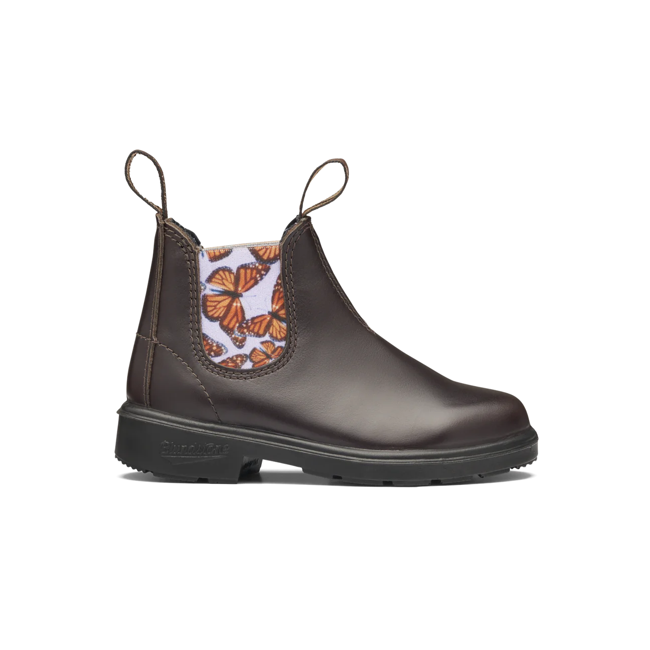 Blundstone Kids' Boot - Brown with Lilac Butterfly Elastic