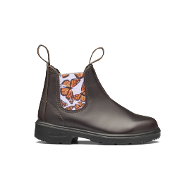 Blundstone Kids' Boot - Brown with Lilac Butterfly Elastic