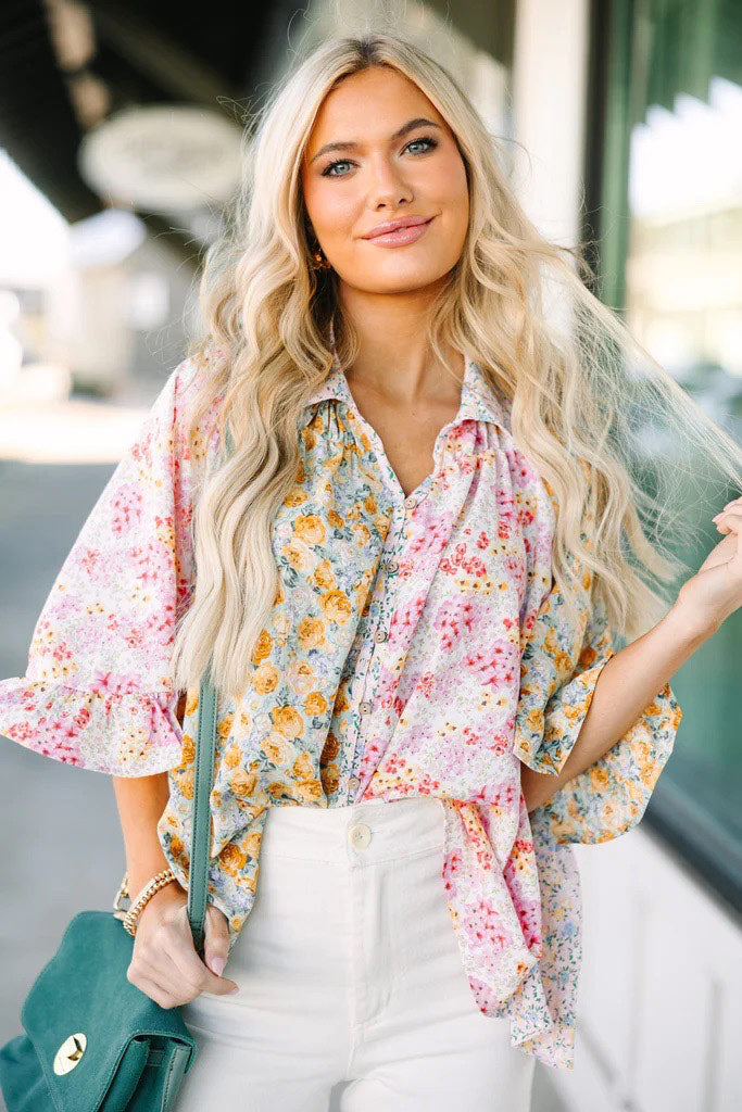 Blush Pink Ditsy Floral Tunic - Shop now!