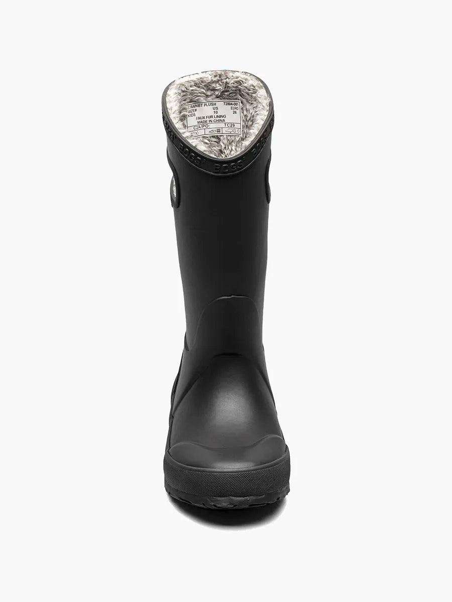 Bogs - Black Plush Kid Rainboot