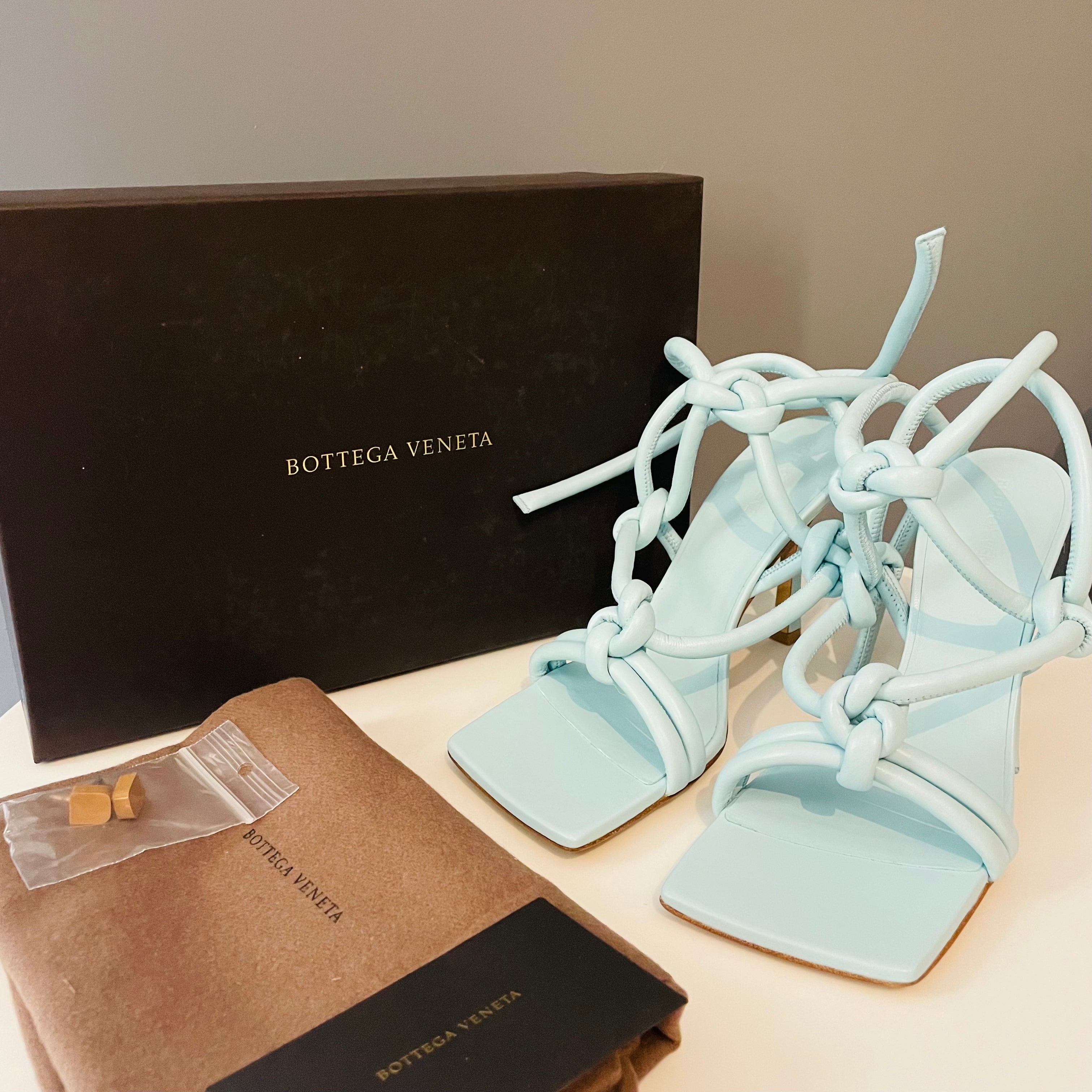 Bottega Veneta - Baby Blue High Sandals 