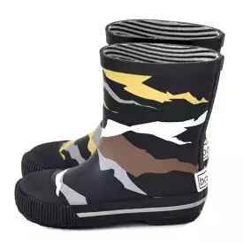 Boxbo Mountain Camo Print Faux Fur Rain Boot for Girls and Boys