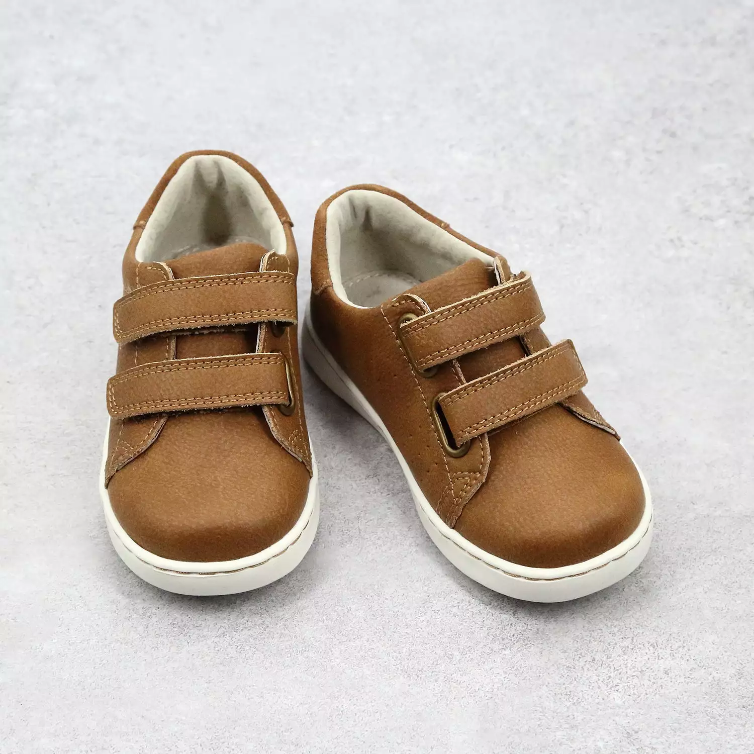 Boys Double Velcro Leather Sneaker