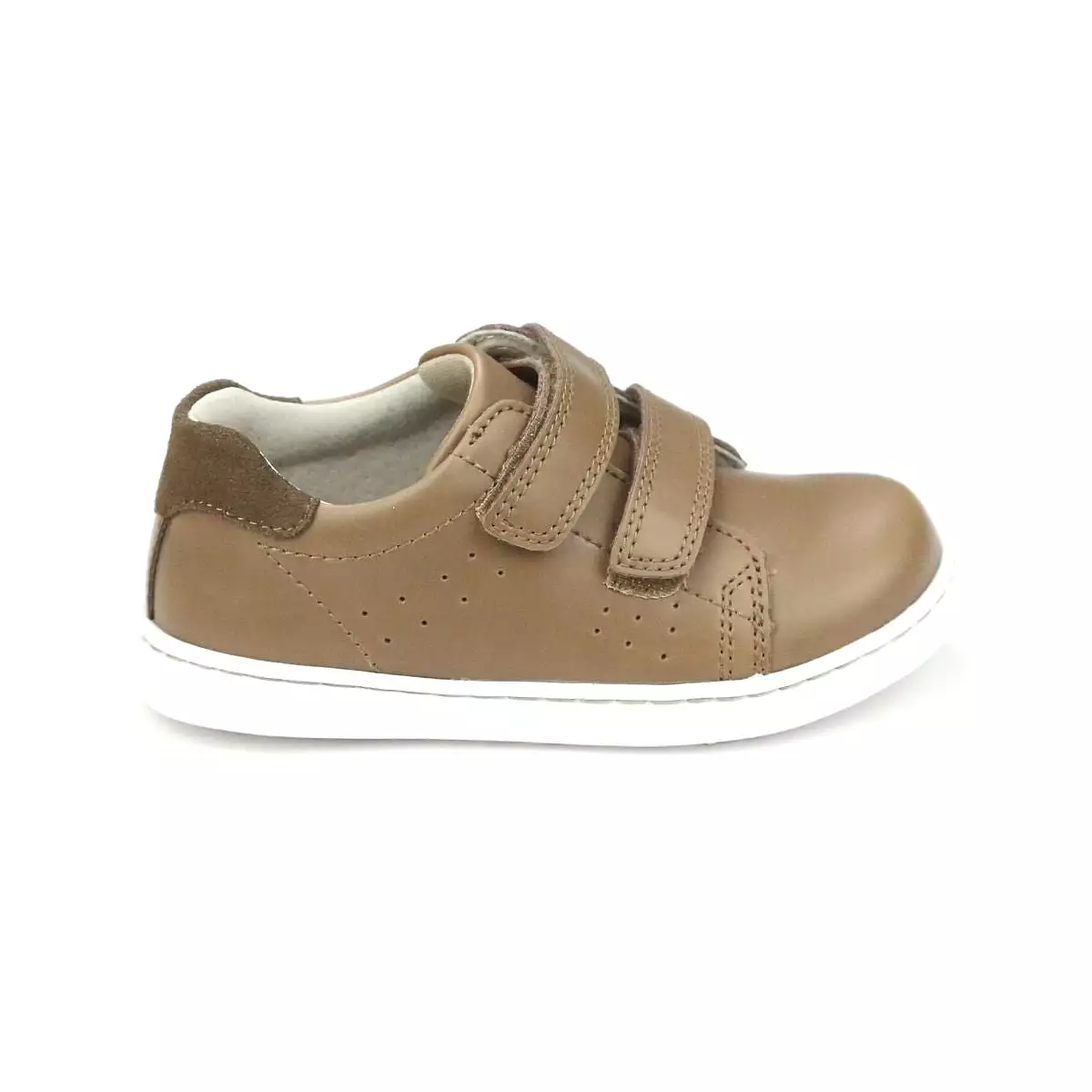 Boys Double Velcro Leather Sneaker