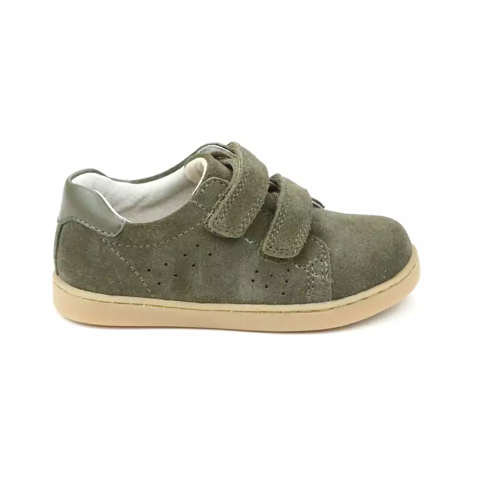 Boys Double Velcro Leather Sneaker