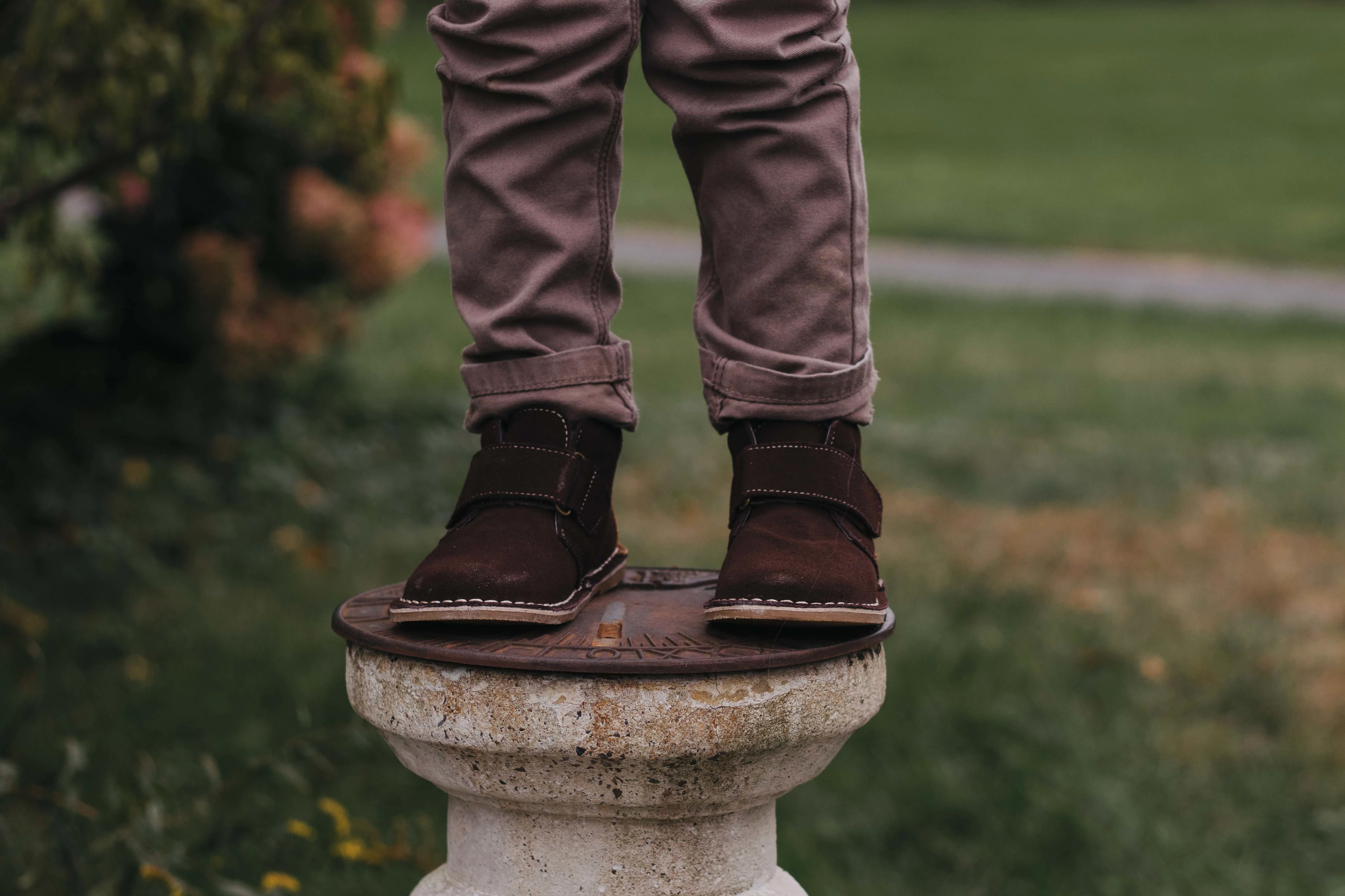 Boys Velcro Strap Desert Boots - L'Amour