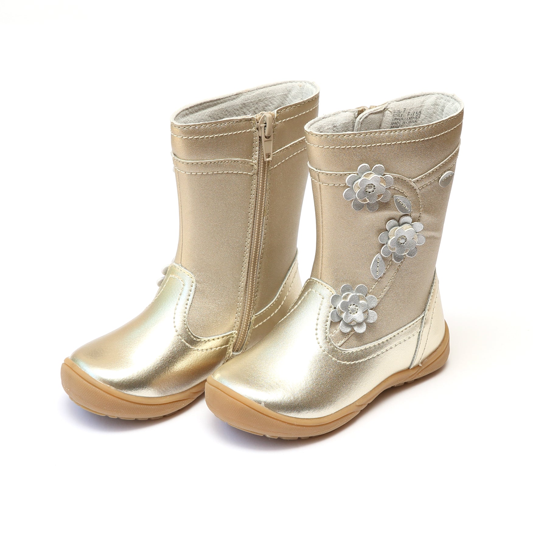 Brittany Leather Flower Boot