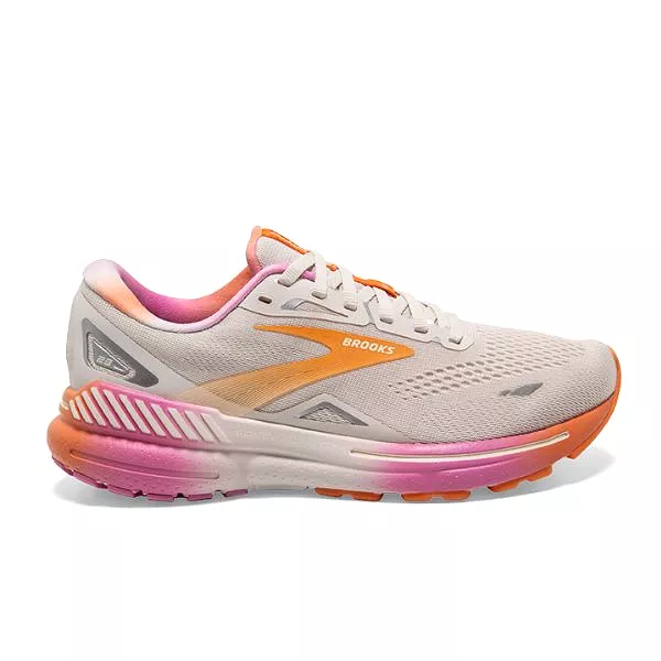 Brooks Adrenaline GTS 23 Women's Running Shoe - Gray/Orange.