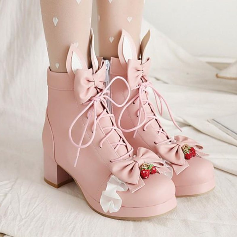 Bunny Lolita Strawberry Boots