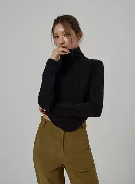 Bust Stripe Cropped Turtleneck CJ309