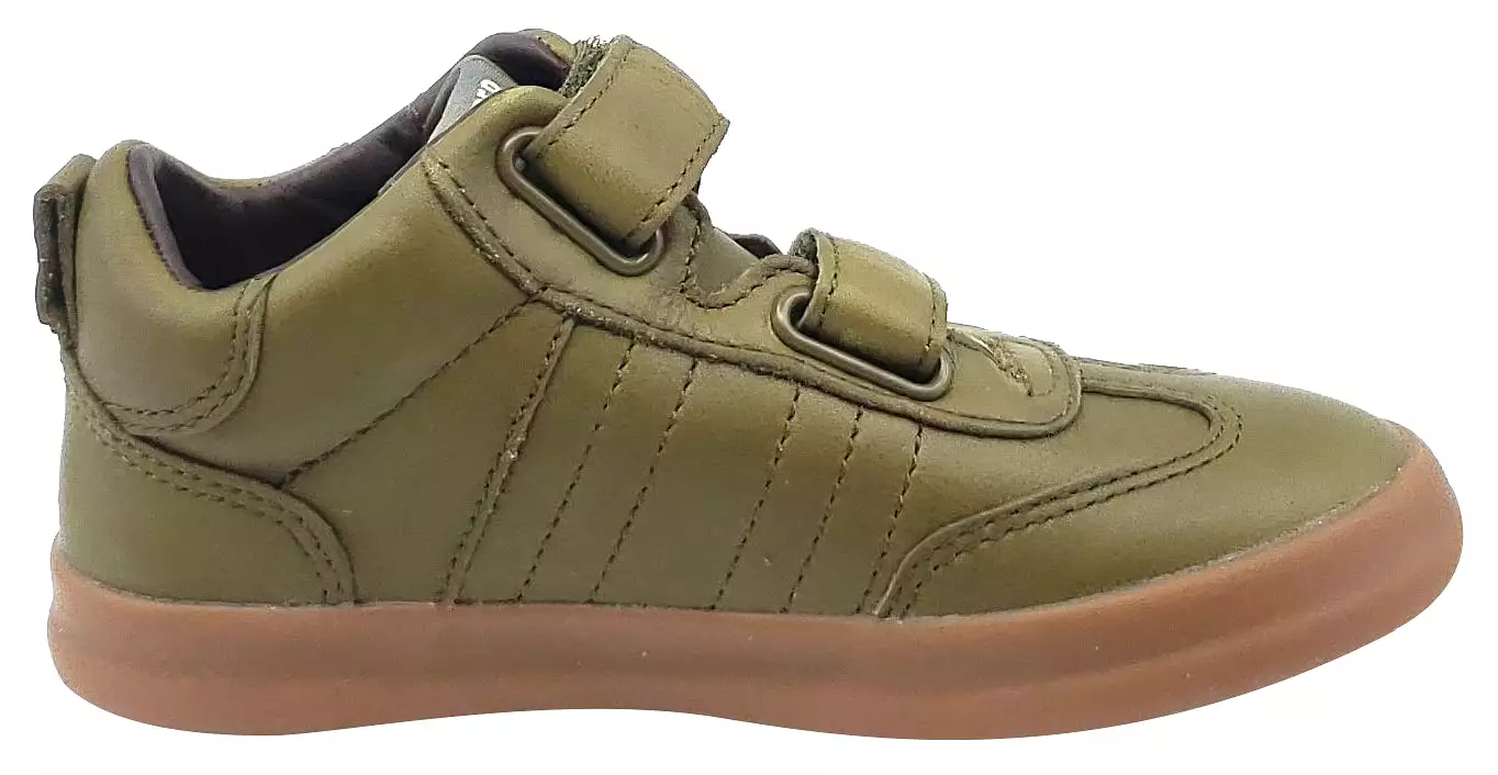 Camper Green Leather Hook and Loop Sneaker for Boys