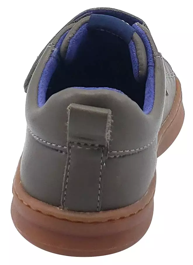 Camper Runner Sneaker - Grey Leather - Elastic - Hook and Loop - Boy's