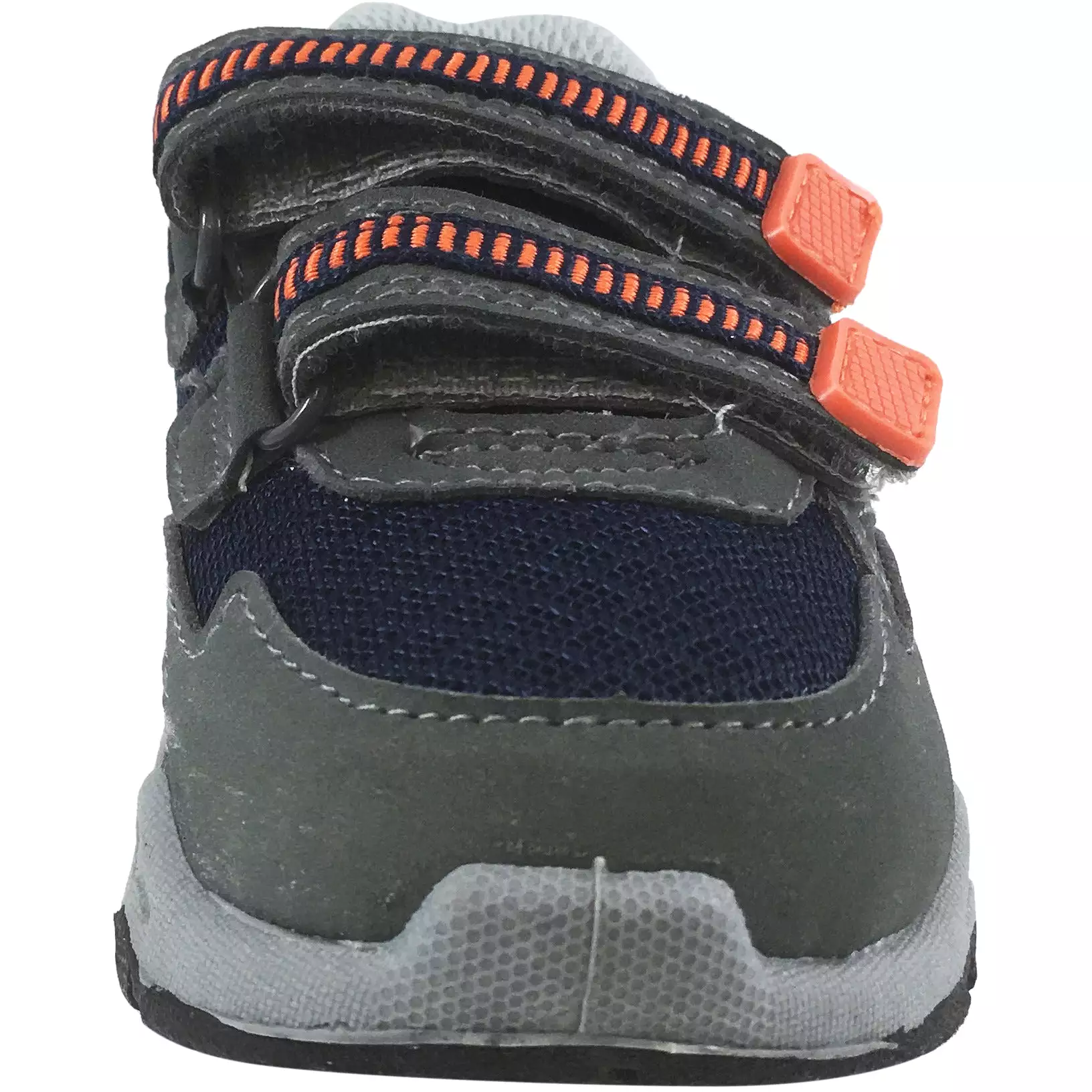 Carter's Grey Navy Orange Wavy Trail Hiker Sneaker - Double Hook and Loop