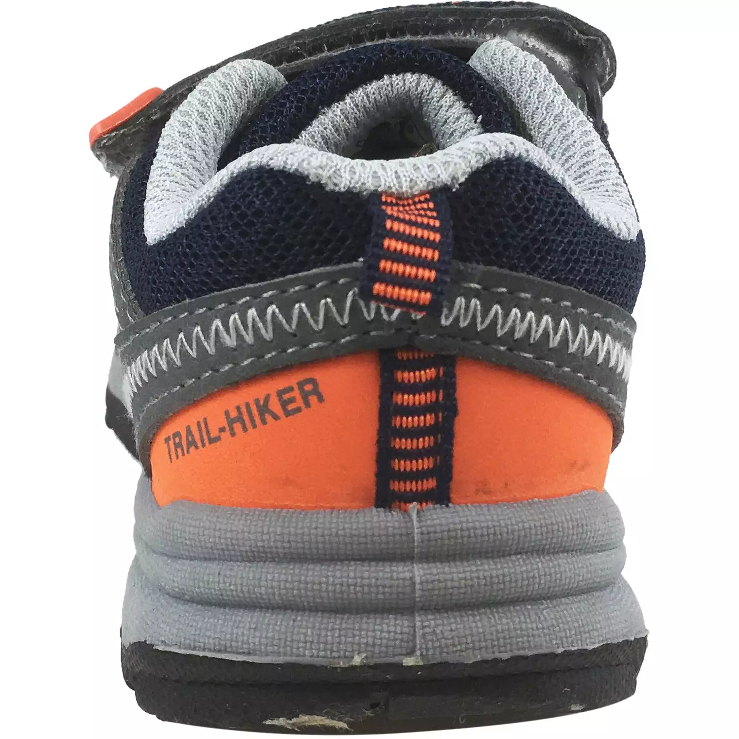 Carter's Grey Navy Orange Wavy Trail Hiker Sneaker - Double Hook and Loop