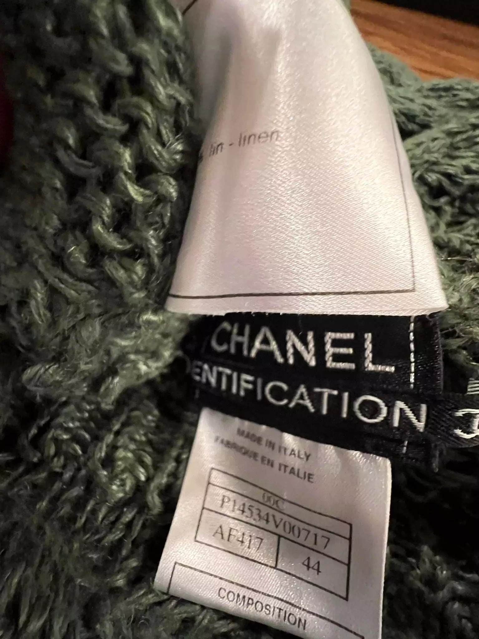 Chanel 00C 2000 Cruise Casual Knit Green Turtleneck Sweater Blouse FR 44 US 8/10