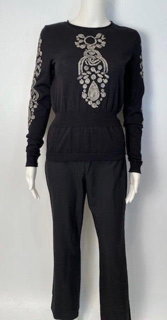 Chanel 07A 2007 Fall Black Gray Cashmere Pullover Tunic Sweater FR 40 - Shop Now!