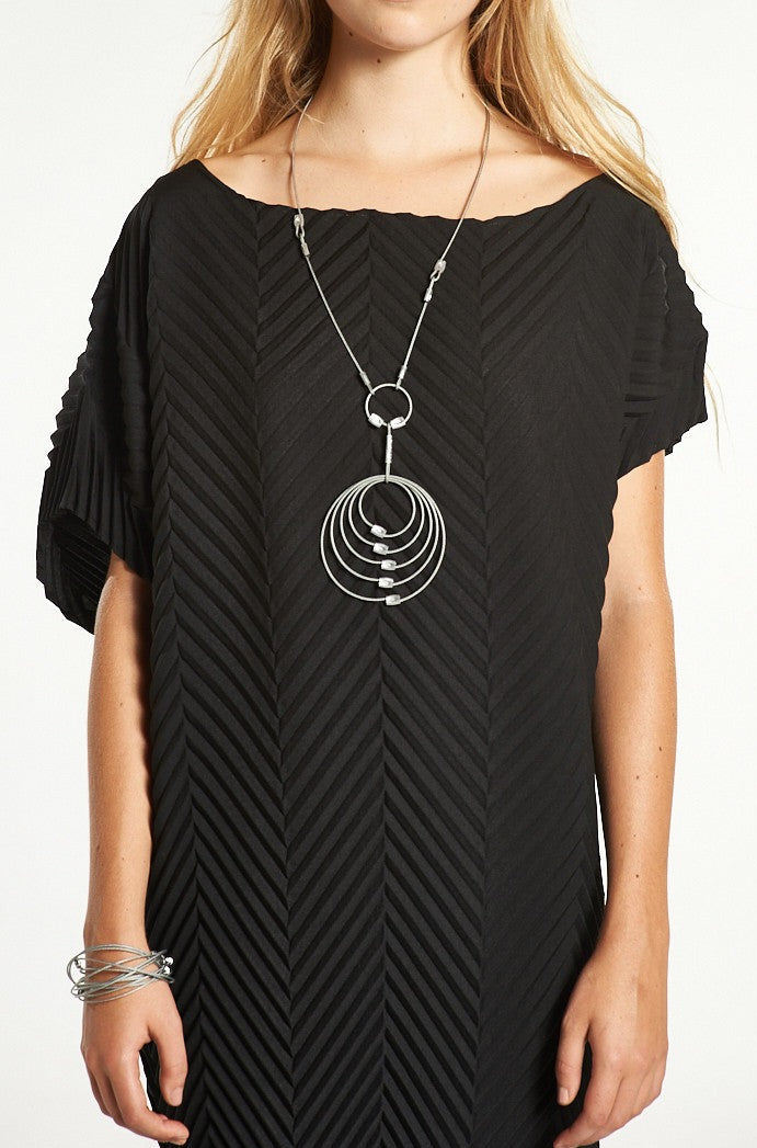 Chevron Andy Tunic Dress - Black