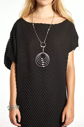 Chevron Andy Tunic Dress - Black