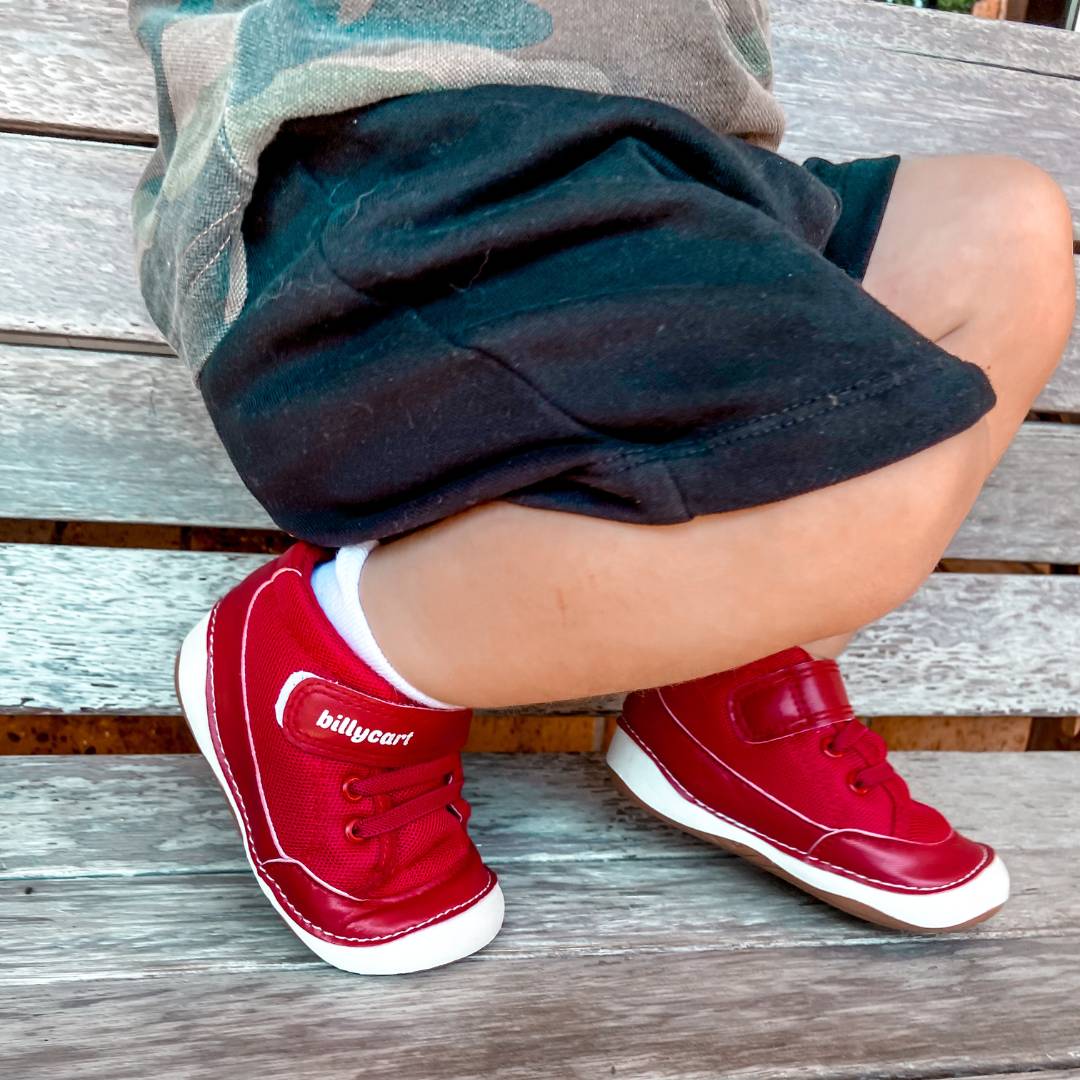 CHICAGO red high-top sneakers for babies and toddlers