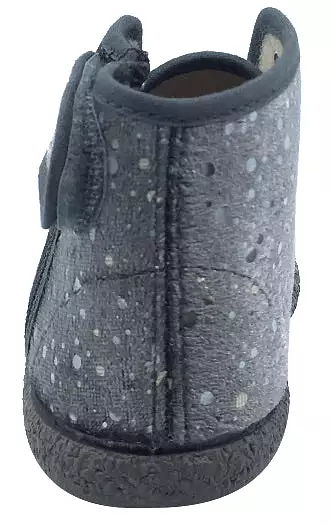 Children Chic Side-Zip Chukka Boot, Grey Silver Bubble Velvet