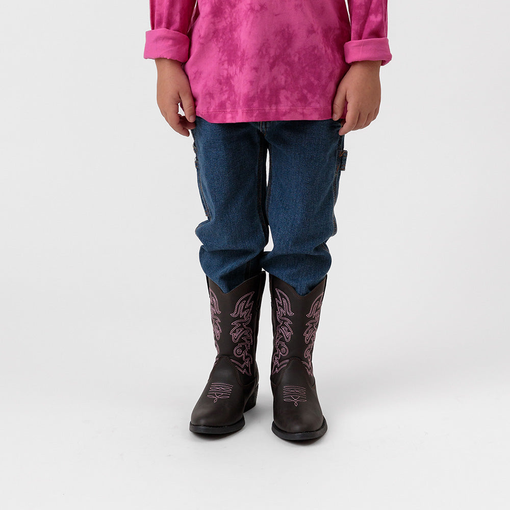 Children's Ranch in Dark Brown/Pink