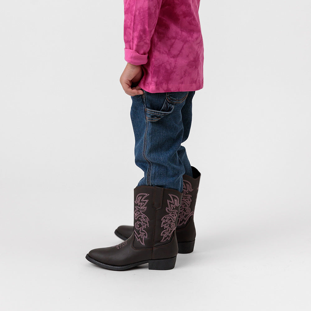 Children's Ranch in Dark Brown/Pink