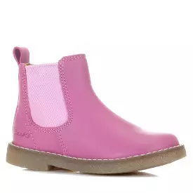 Clarks Chelsea II Junior Dark Mauve Leather - Shop Now!