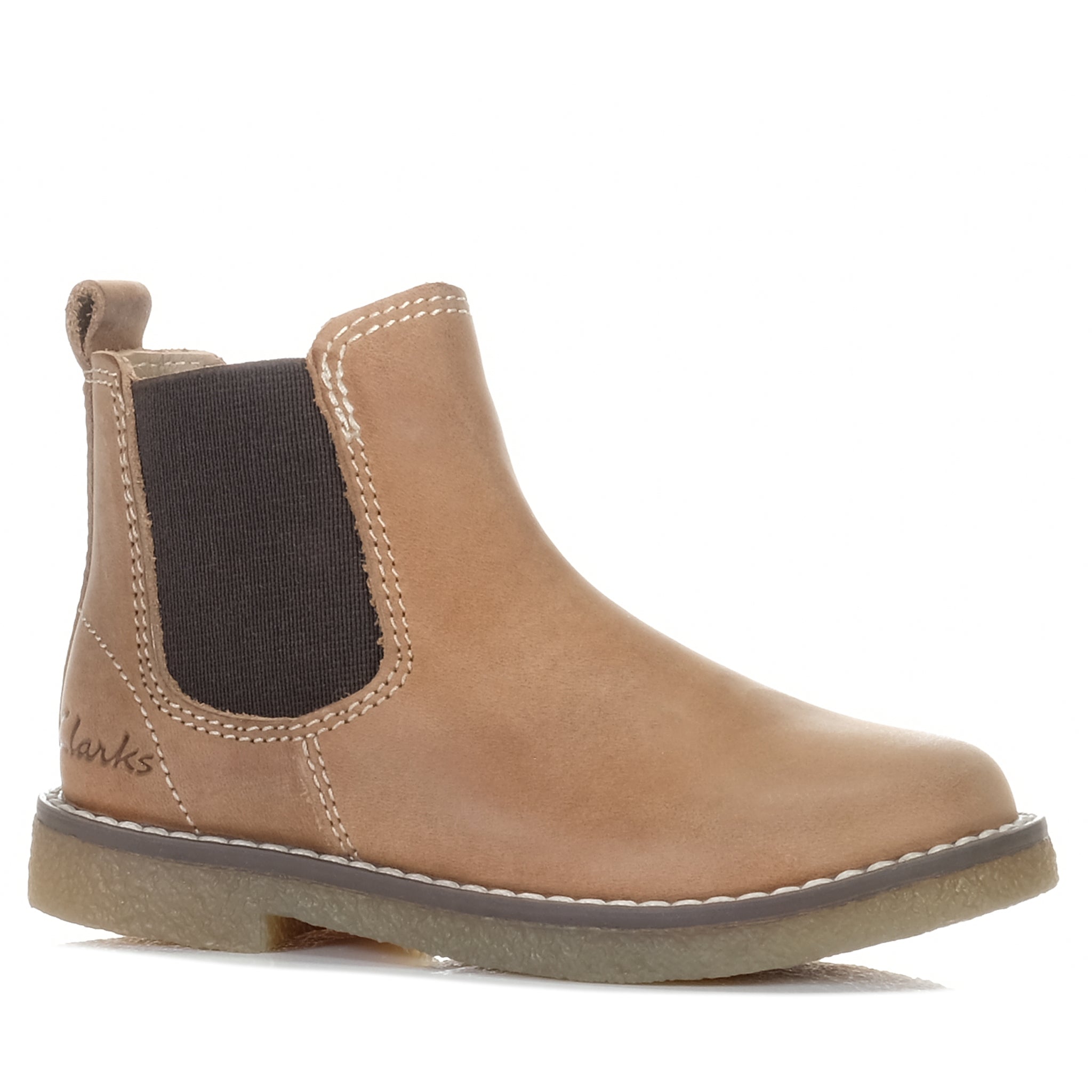 Clarks Tan Waxy Leather Chelsea II Jnr