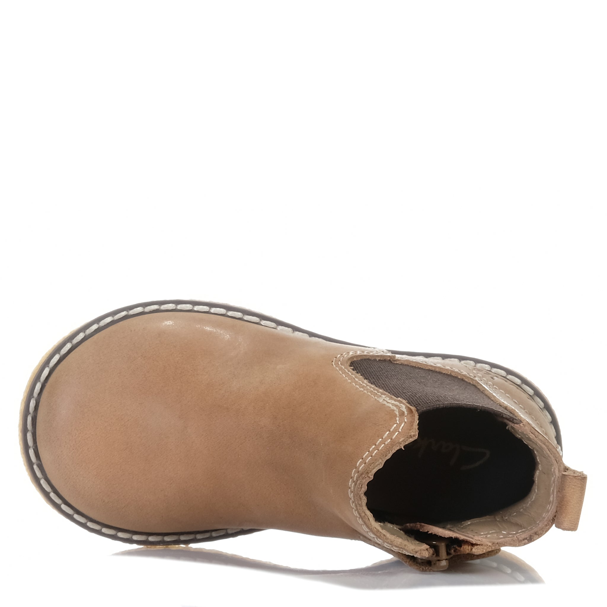 Clarks Tan Waxy Leather Chelsea II Jnr