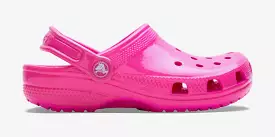 Classic Neon Pink Clog Sandals for Infants and Toddlers.