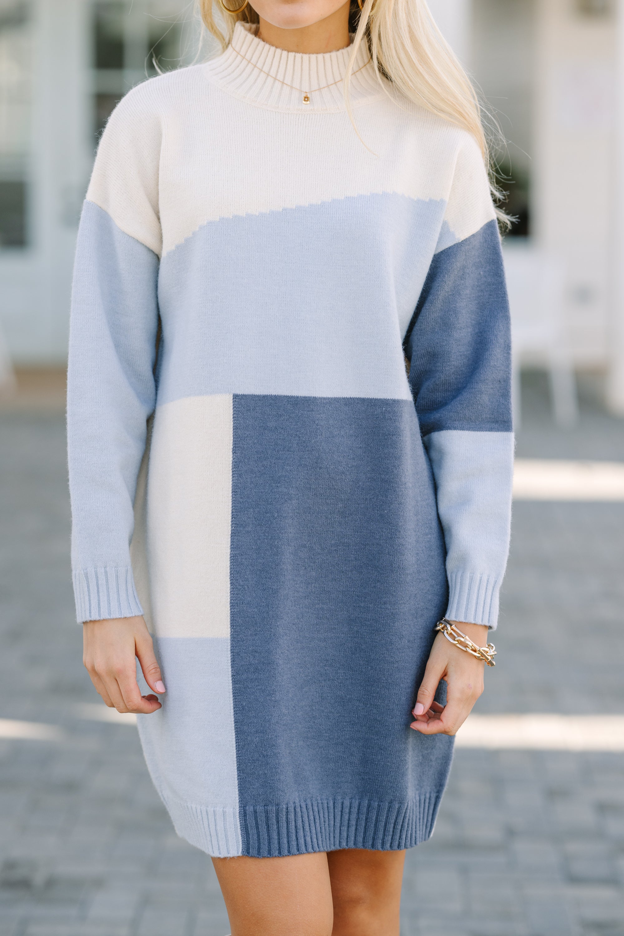 Colorblock Tunic Sweater - Good News