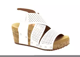 Corky's Ivory Snake Sandals