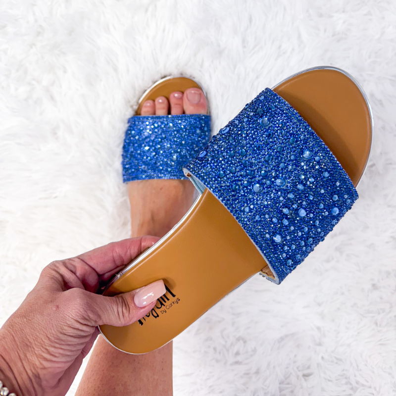 Corky's Light Blue Rhinestone Sandals