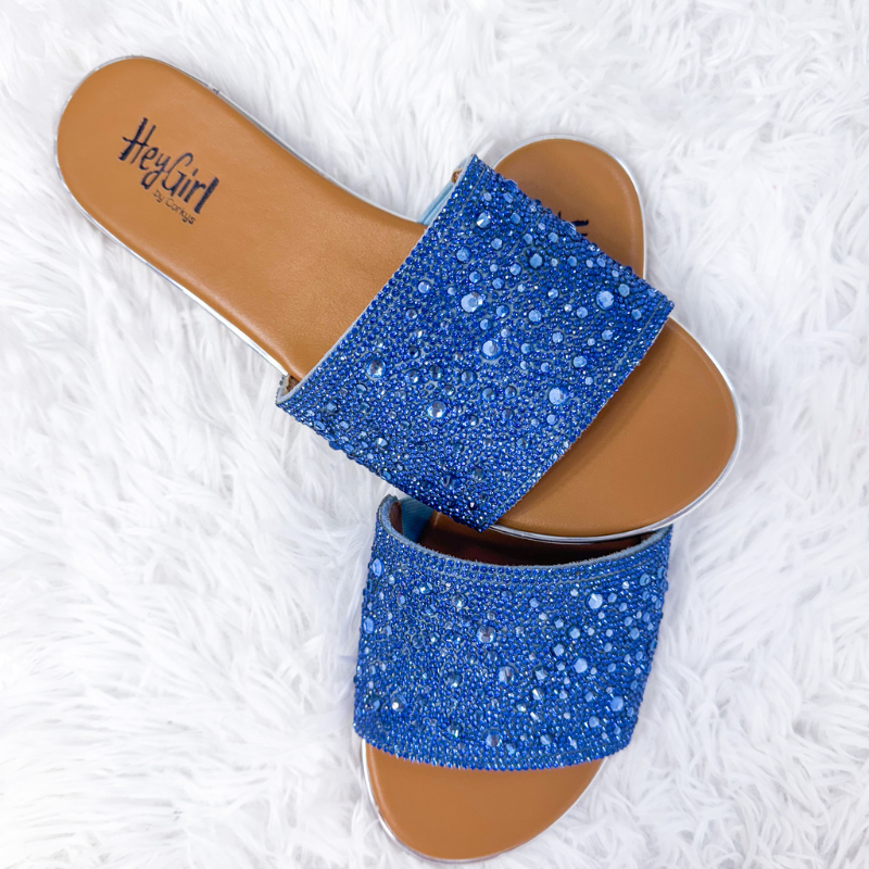 Corky's Light Blue Rhinestone Sandals