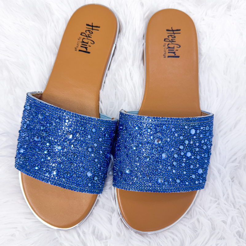 Corky's Light Blue Rhinestone Sandals