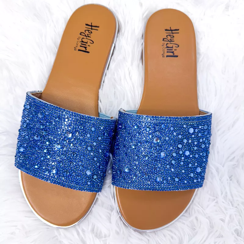 Corky's Light Blue Rhinestone Sandals