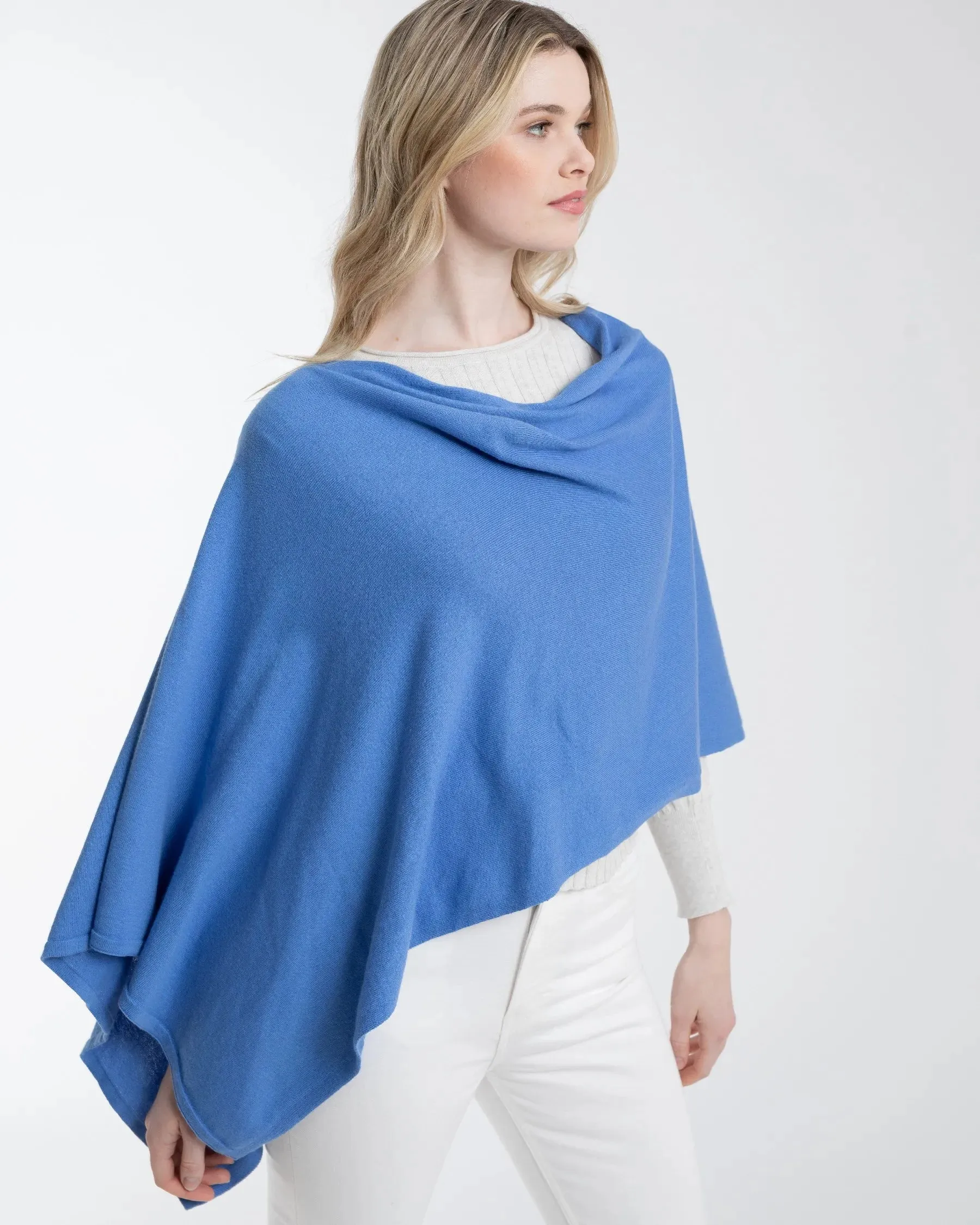 Cotton Cashmere Ruffle Edge Topper Shawl by Alashan