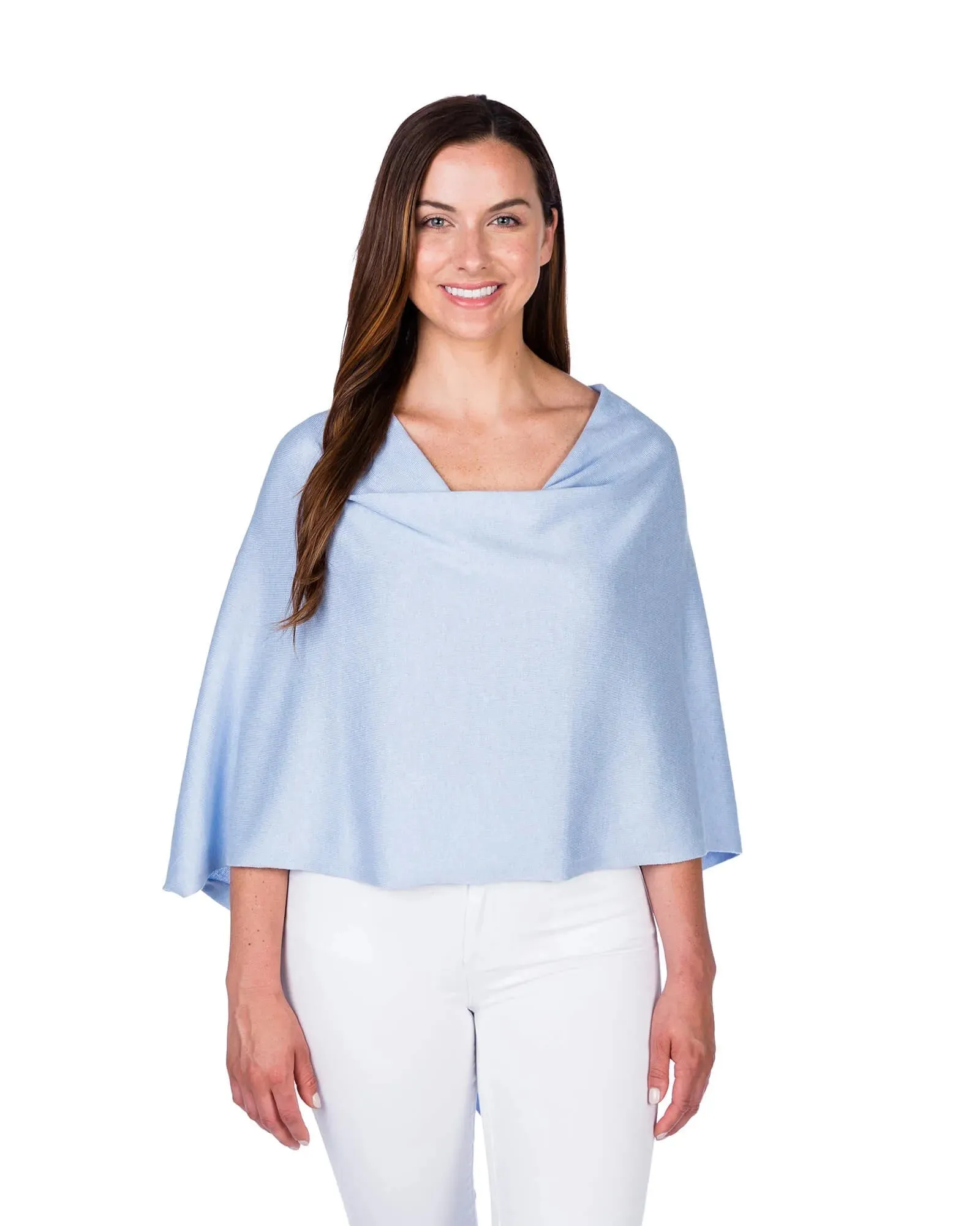 Cotton Cashmere Ruffle Edge Topper Shawl by Alashan