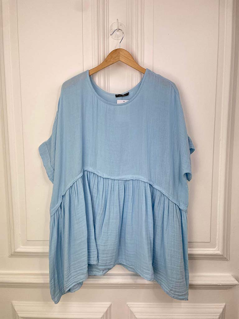 Cotton Tunic Dress - Sky Blue