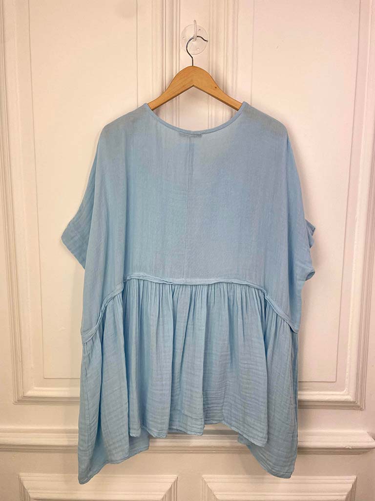 Cotton Tunic Dress - Sky Blue