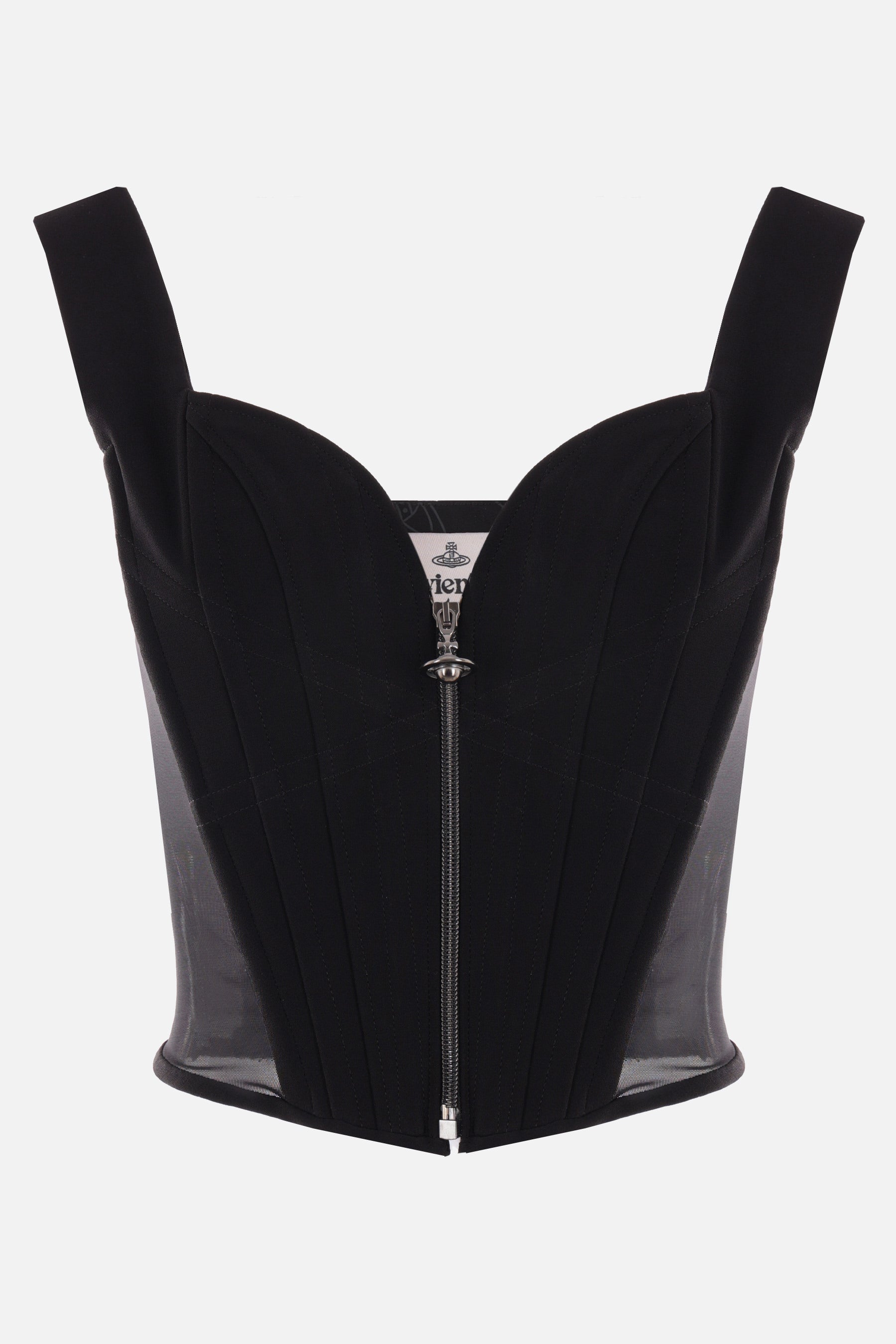 Crêpe and Mesh Corset: Shop Now