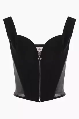 Crêpe and Mesh Corset: Shop Now