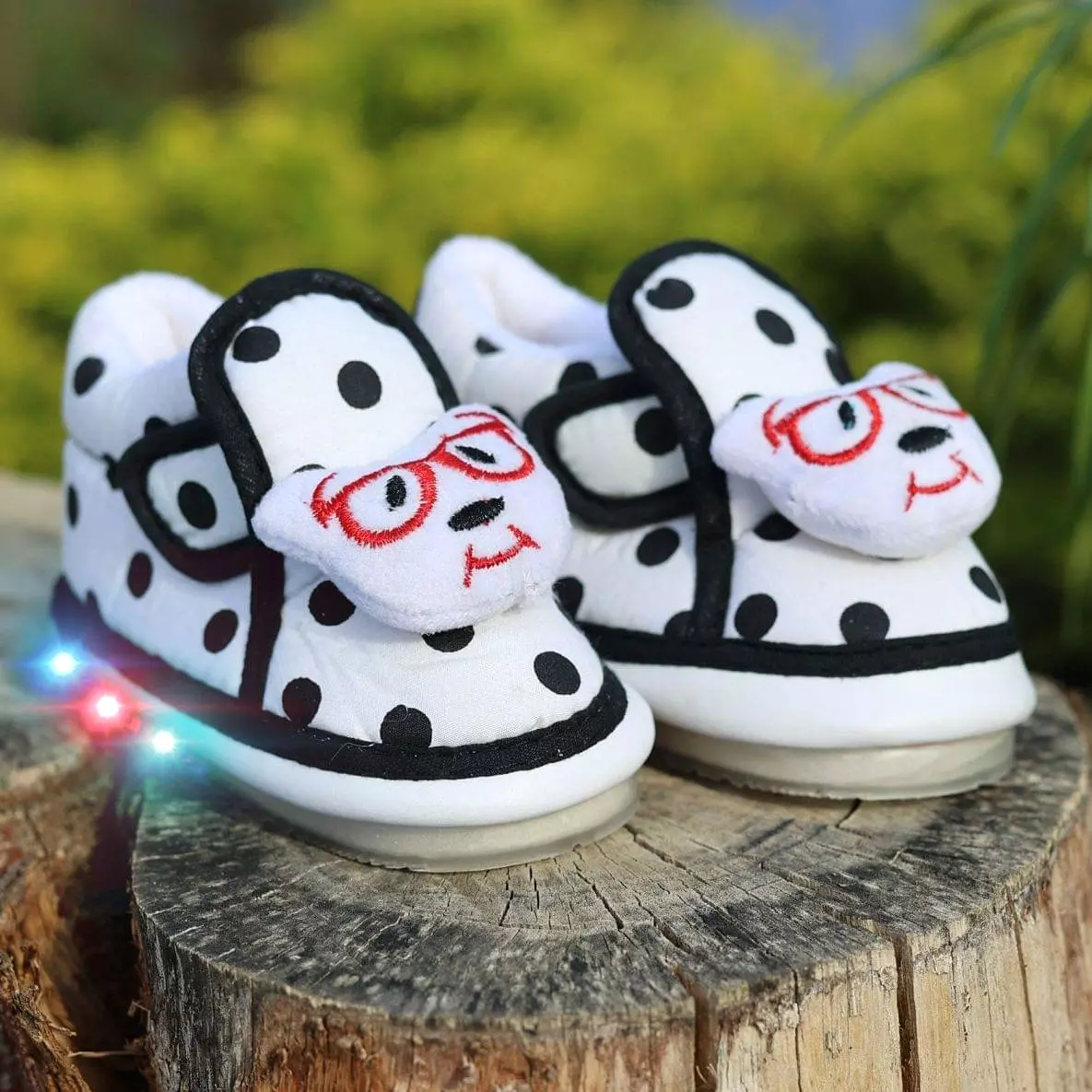 Cute Puppy LED Polka Dot Boots