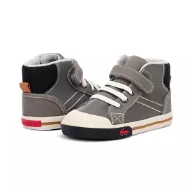 Dane Kids Gray Leather High-Top Sneaker