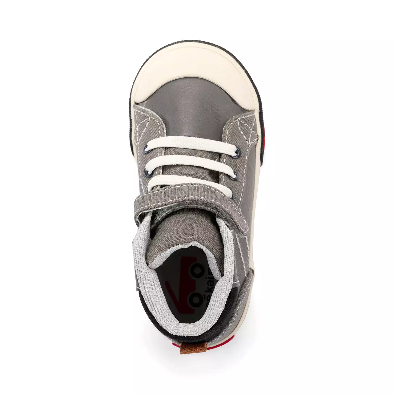 Dane Kids Gray Leather High-Top Sneaker