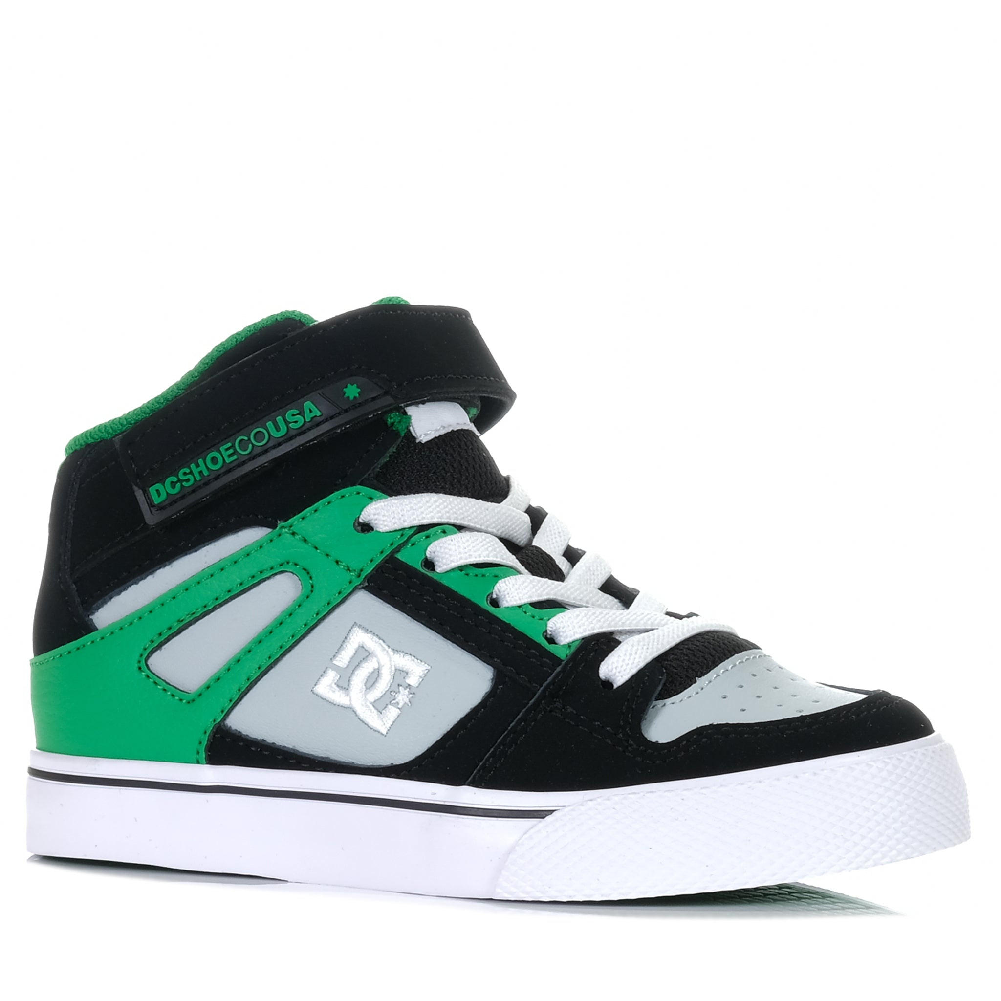 DC Pure High-Top EV Black/Kelly Green can be rewritten as DC Pure High-Top Black Green for better Google SEO.