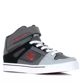 DC Pure High-Top Sneaker in Red and Heather Grey