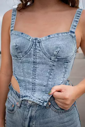 Denim Corset Top - Buy Stylish Denim Corset Tops Online Today