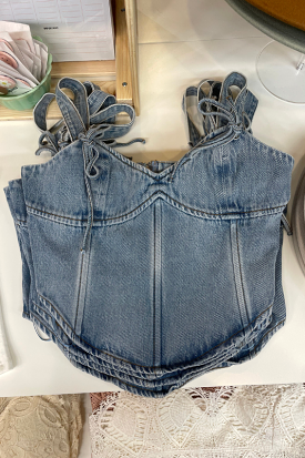 Denim Corset Top - Result: Stylish Denim Corset Top | Shop Now!