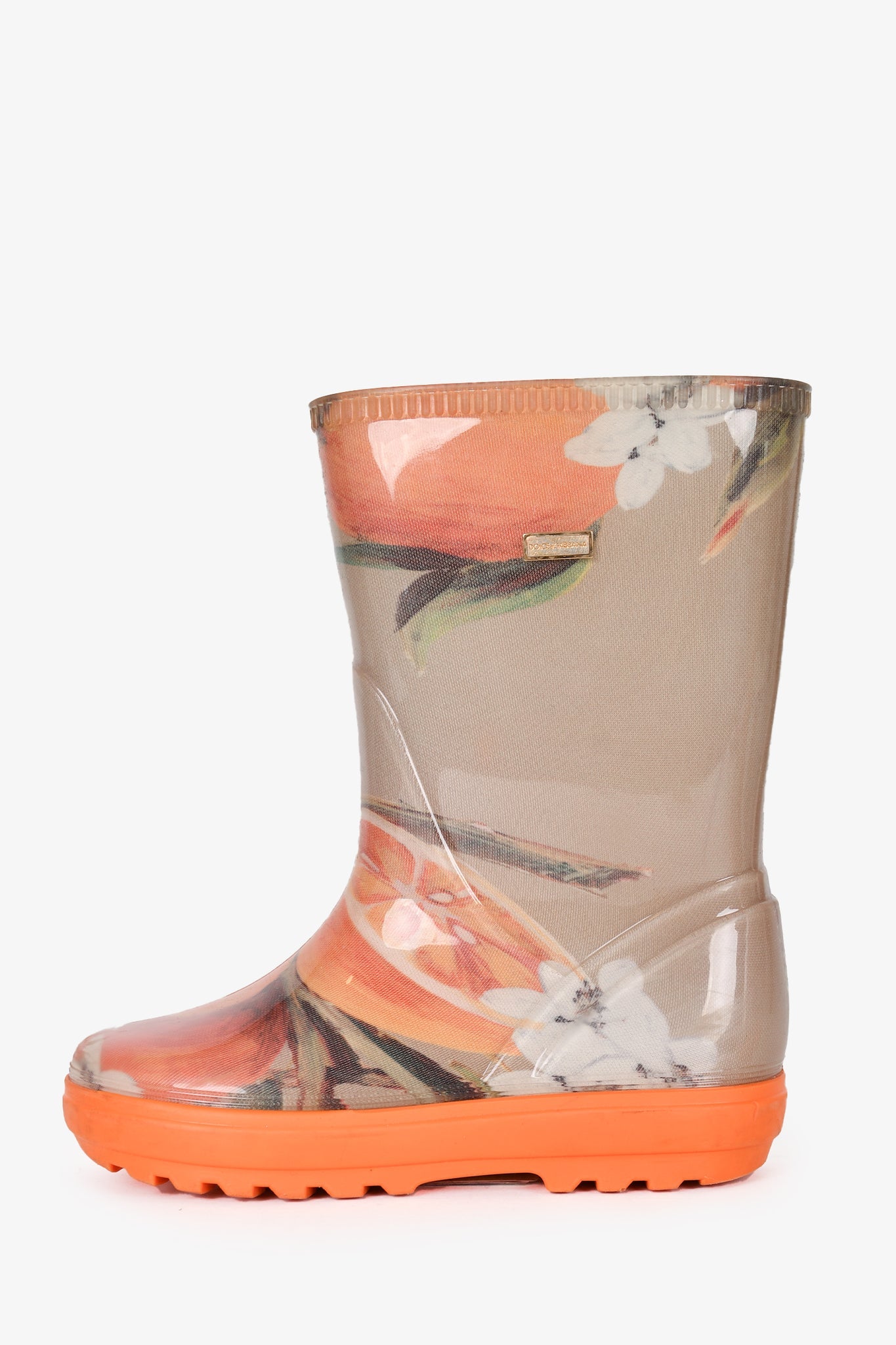 Dolce & Gabbana Orange Rain Boots for Kids - Size 28, Rubber Material